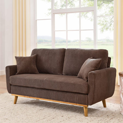 Aukfa 68" Small Sofa Couch Comfy Mid Century Modern Loveseat Sofa for Living Room Bedroom, Cream