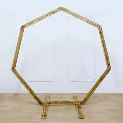 Efavormart 7FT Rustic Square Wedding Arch Wooden Backdrop Stand, Wedding Ceremony Arch - Brown