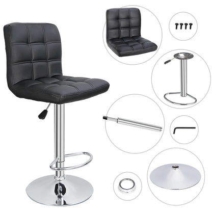 ZENY Height Adjustable Home Bar Stool Set 360-Degree Swivel, Set of 2