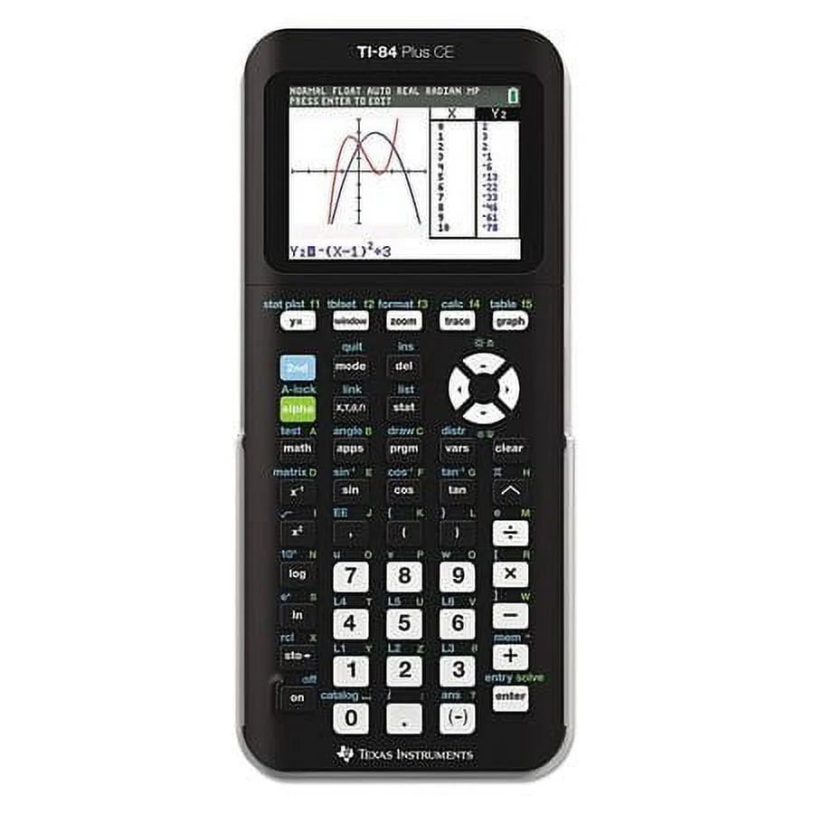 Texas Instruments Ti-84 Plus CE Graphing Calculator, Black, 7.5 inch