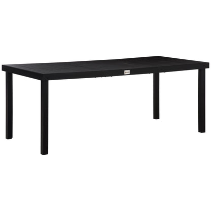 Outsunny 75" x 35" Outdoor Dining Table for 8 People, Rectangular Aluminum Frame Garden Table with All-Weather Faux Wood Top, Natural