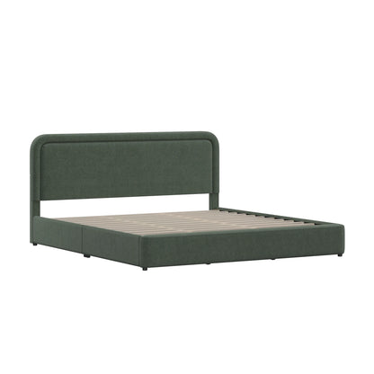 Better Homes & Gardens Juliet King Boucle Platform Bed, Ivory