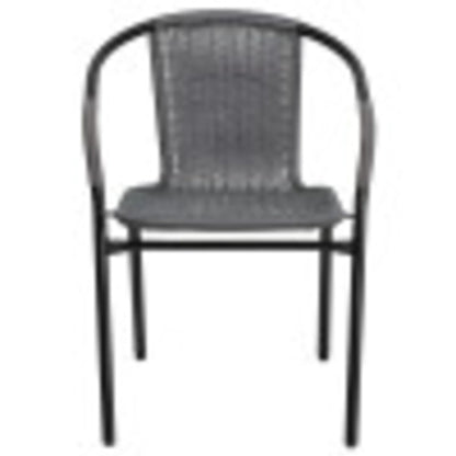 Flash Furniture Lila Indoor/Outdoor Stacking Rattan Patio Chairs, Set of 2, Beige