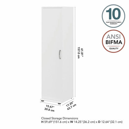 Universal Tall Narrow Storage Cabinet in Platinum Gray - Engineered Wood