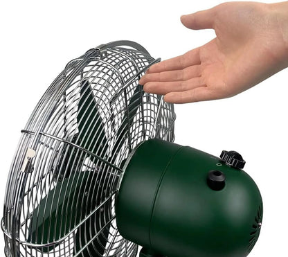 Good Housekeeping Retro All-Metal Table Fan (92618) with 3 Speed Settings, Wide Oscillation, and Carrying Handle
