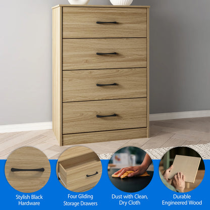 Mainstays Ardent 4 Drawer Dresser, Euro Oak
