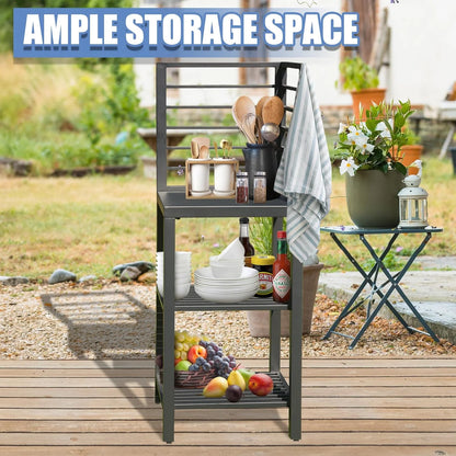 Domi Outdoor Kitchen Series 5-Piece Modular Outdoor Kitchen, Aluminum Storage Islands Sink Table, Corner Bar Cabinet Grill Storage Cabinet with Protective Cover, Outdoor Kitchen for Deck, Patio, Backy