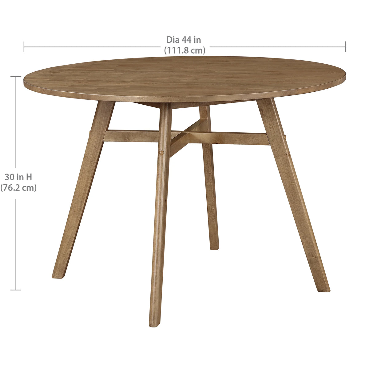 Mainstays 44inch Solid Wood Round Dining Table, Walnut