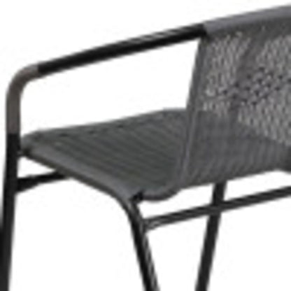 Flash Furniture Lila Indoor/Outdoor Stacking Rattan Patio Chairs, Set of 2, Beige