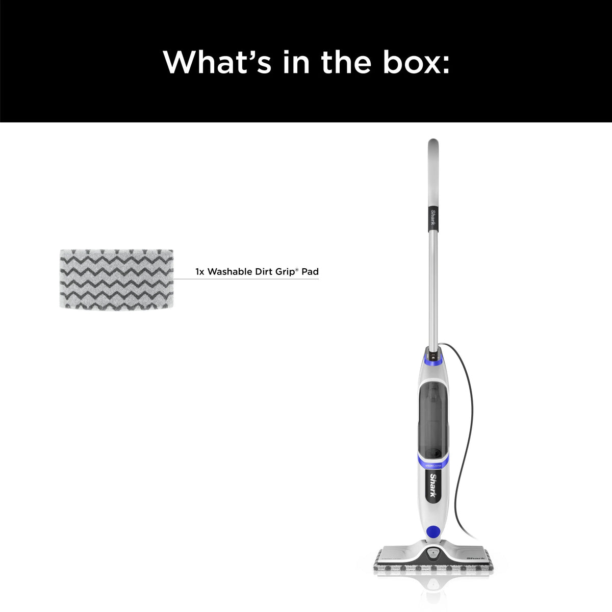 Shark SteamSpot Steam Mop with Steam Blaster for Sealed Hard Floors, XL Removable Tank, Washable Dirt Grip? Pad, 2  Modes,S2000