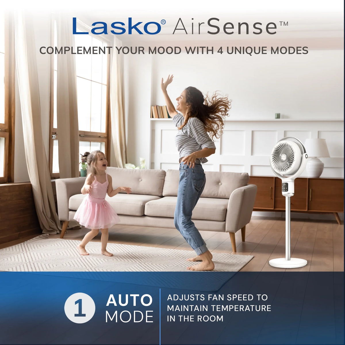 Lasko Whirlwind 7 24-Speed Orbital Motion 25ft/s Airflow Remote Control Pedestal Fan, APDC301