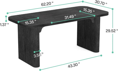 Tribesigns 63'' Computer Desk, Simple Rectangular Writing Table for Home Office Study Room Bedroom