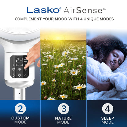 Lasko Whirlwind 7 24-Speed Orbital Motion 25ft/s Airflow Remote Control Pedestal Fan, APDC301