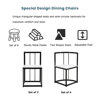 7-Piece Dining Table Set with 6Stools - Industrial Compact Kitchen Table & Chairs Sets, Space-Saving Design for Apartment, Small Space, Breakfast Nook