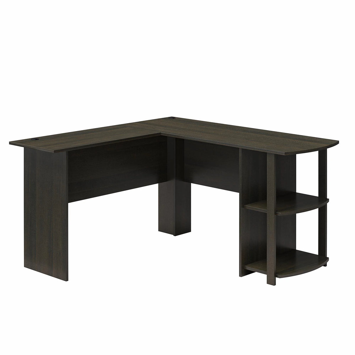 Ameriwood Home L Shaped Desk with Side Storage, Black Oak