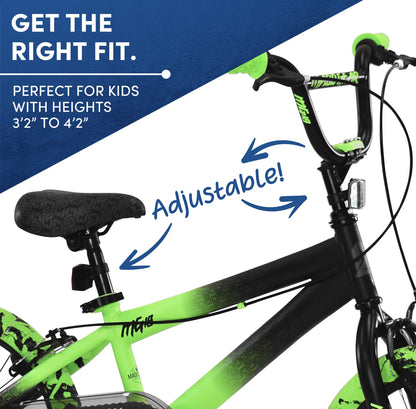 Bicycles 18" Madd Gear MG18 BMX Boy's Bike, Black and Green