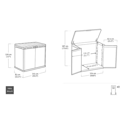 Keter Outdoor Storage Shed, Durable Resin, Compact & Portable, Store-It-Out Darwin, Grey