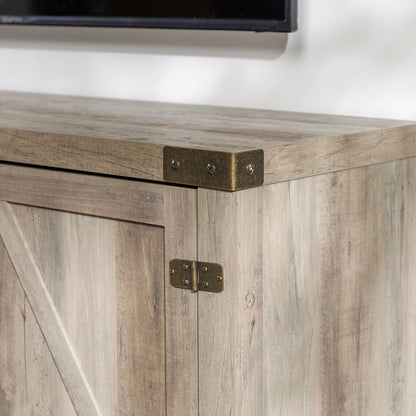 Walker Edison Modern Farmhouse Barn Door TV Stand for TVs up to 65", Grey Wash