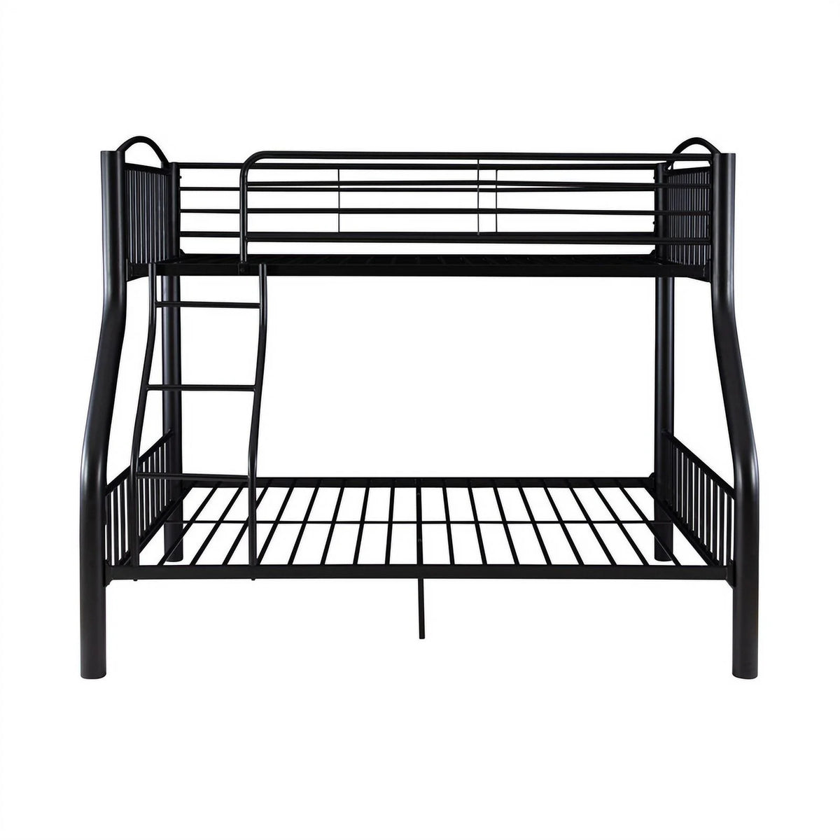Linon Heavy Metal Twin Over Full Bunk Bed Attached Ladder in White