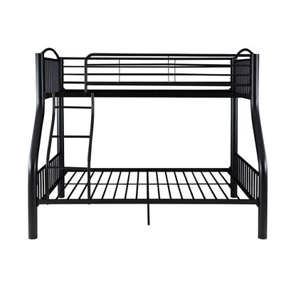 Linon Heavy Metal Twin Over Full Bunk Bed Attached Ladder in White