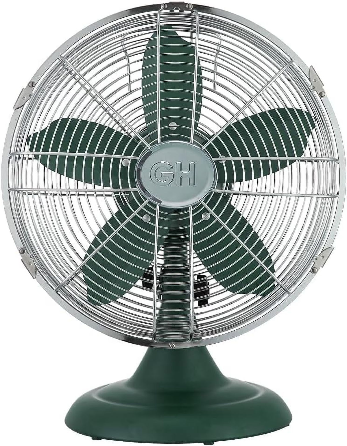 Good Housekeeping Retro All-Metal Table Fan (92618) with 3 Speed Settings, Wide Oscillation, and Carrying Handle