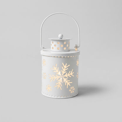 Havenlia Nordic wrought iron LED flameless candle lantern glowing on mantel