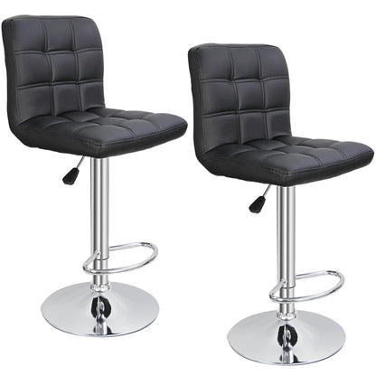 ZENY Height Adjustable Home Bar Stool Set 360-Degree Swivel, Set of 2