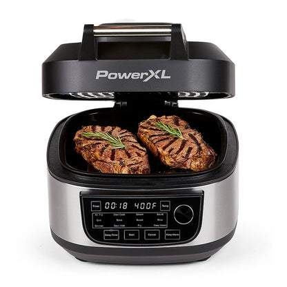 Grill Air Fryer Combo Plus, Indoor Grill / Air Fryer, Stainless Steel