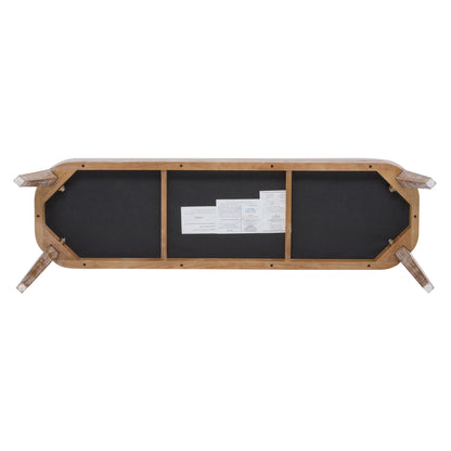 Eleanor Mid-century Upholstered Dining Bench, Entryway Bench with Solid Wood Frame, Beige