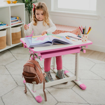 Mount-It! Kids Desk and Chair Set, Blue