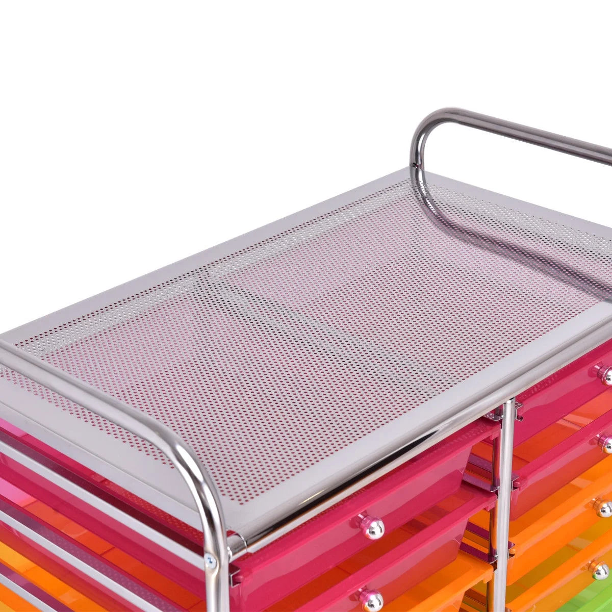 Costway 20 Drawer Rolling Storage Cart Tools Scrapbook Paper Office School Organizer Yellow