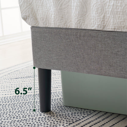 Mainstays Upholstered Platform Bed, No Box Spring Needed, Gray, Queen