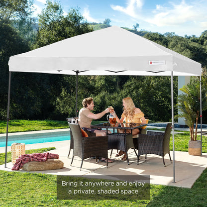 Best Choice Products 10x10ft Easy Setup Pop Up Canopy Instant Portable Tent w/ 1-Button Push, Carry Case - White
