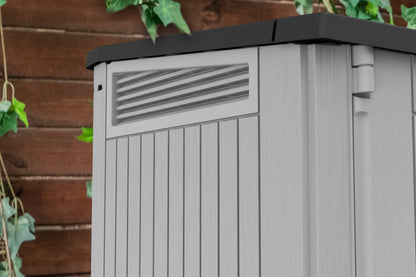 Keter S.I.O Midi 4.3' x 2.3' x 3.7' Horizontal Resin Outdoor Storage Shed with Durable Floor, Grey