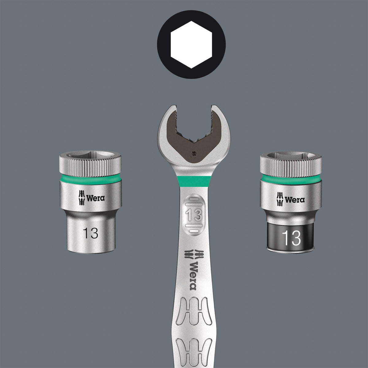 Wera 020090 Joker Combination Wrench with Switch 4 Piece Set - Metric