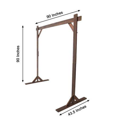 Efavormart 7FT Rustic Square Wedding Arch Wooden Backdrop Stand, Wedding Ceremony Arch - Brown