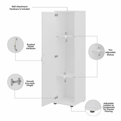 Universal Tall Narrow Storage Cabinet in Platinum Gray - Engineered Wood