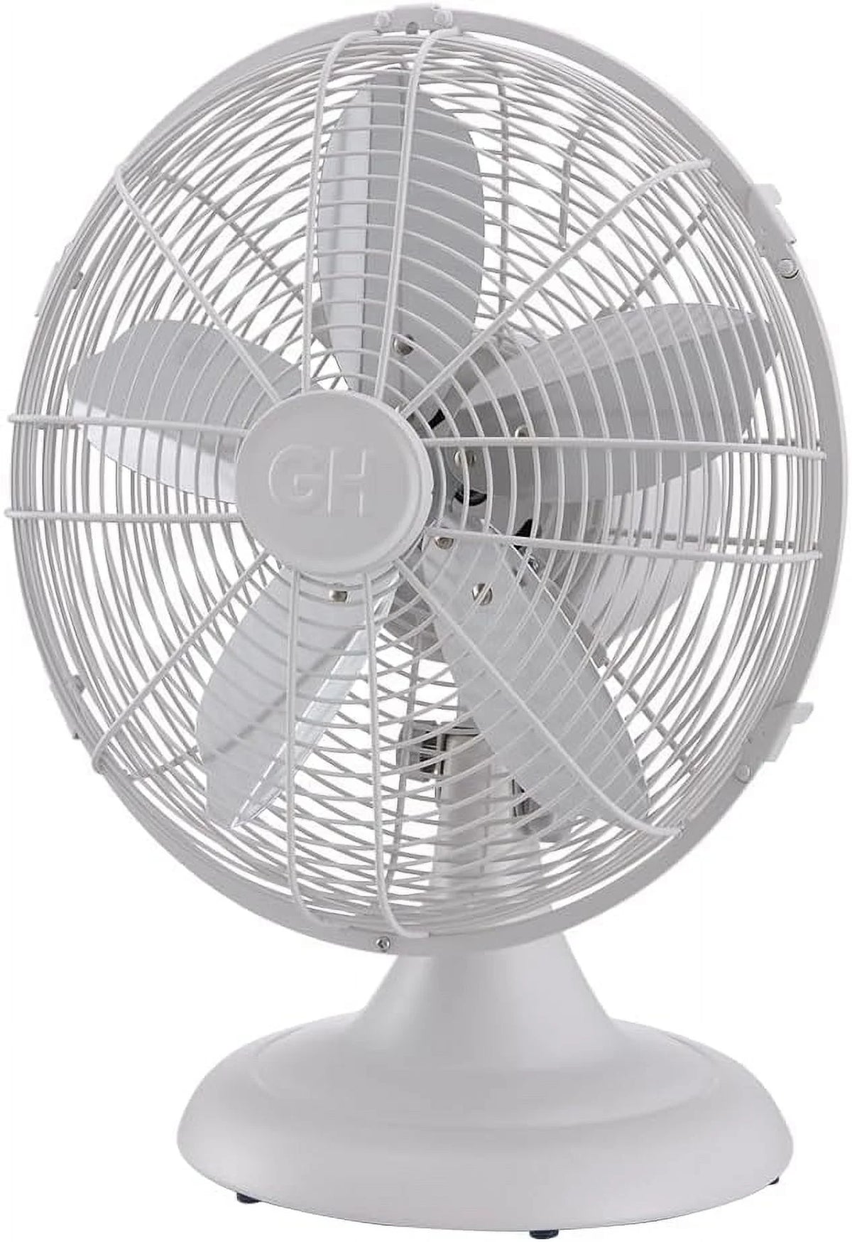 Good Housekeeping Retro All-Metal Table Fan (92618) with 3 Speed Settings, Wide Oscillation, and Carrying Handle