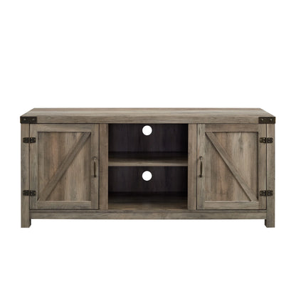 Walker Edison Modern Farmhouse Barn Door TV Stand for TVs up to 65", Grey Wash