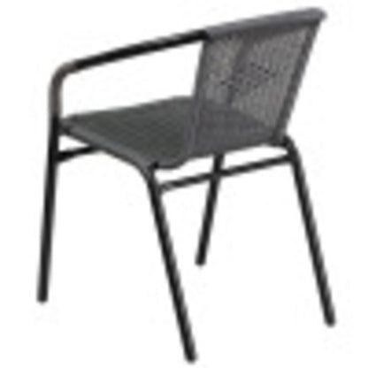 Flash Furniture Lila Indoor/Outdoor Stacking Rattan Patio Chairs, Set of 2, Beige