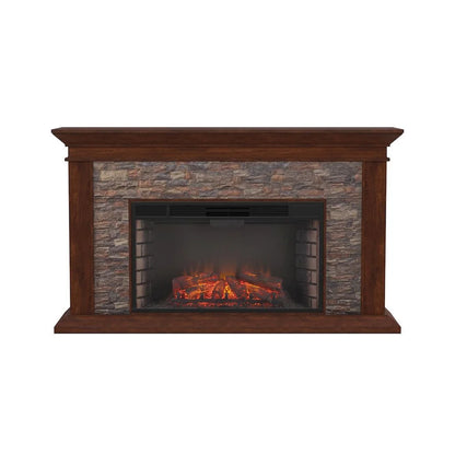 SEI Furniture Canyon Heights Faux Stone Electric Fireplace