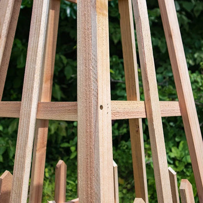 Premium Cedar Pyramid Trellis by Prime Retreat, 72"H