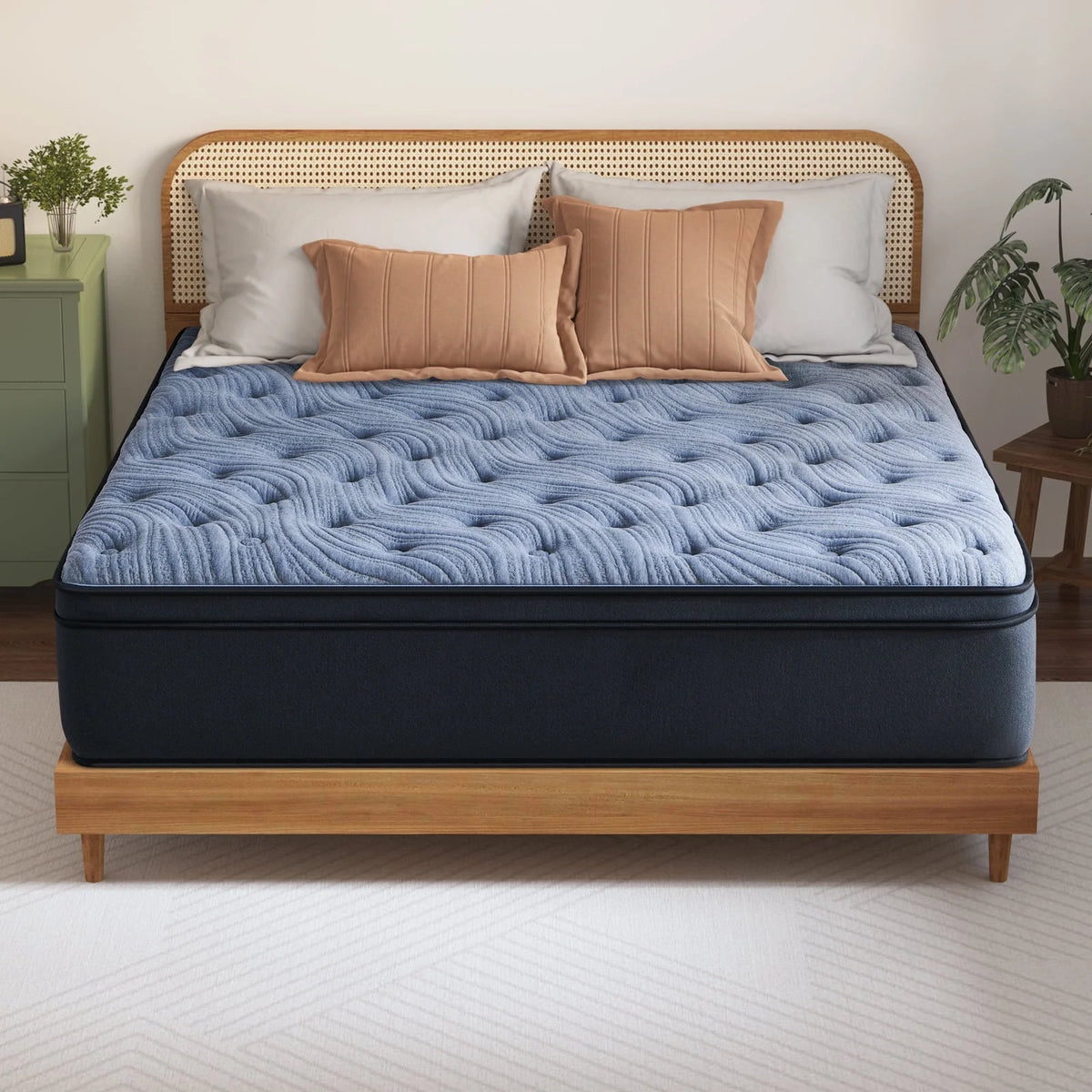 Queen Mattress, JIAVA 12 inch Hybrid Mattress Medium Firm Innerspring Mattress in a Box Queen Size Mattress