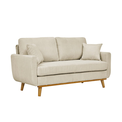 Aukfa 68" Small Sofa Couch Comfy Mid Century Modern Loveseat Sofa for Living Room Bedroom, Cream