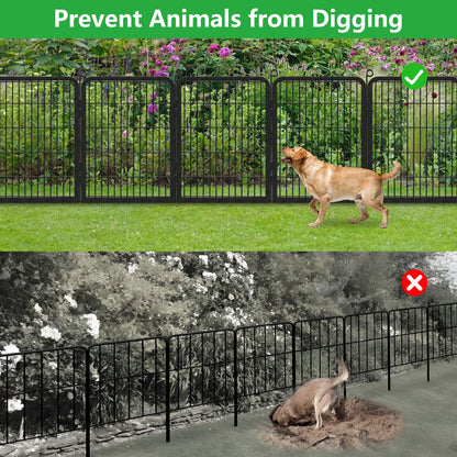 Garden Fence with Gate Fencing No Dig Fence Panels 30ft(L) 32in(H) for Yard Animal Barrier Decorative Garden Fencing for Backyard Patio Garden Fences and Borders for Dogs
