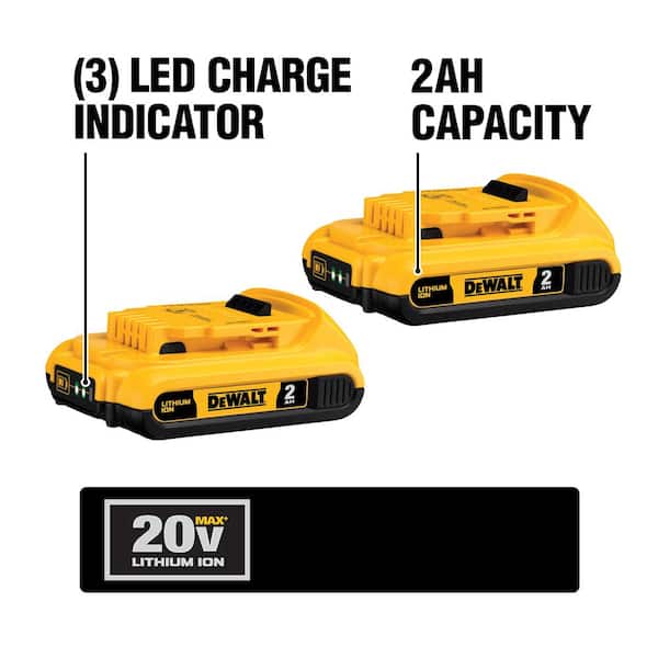 20V MAX Cordless 10 Tool Combo Kit with (2) 20V 2.0Ah Batteries, Charger, and Bag