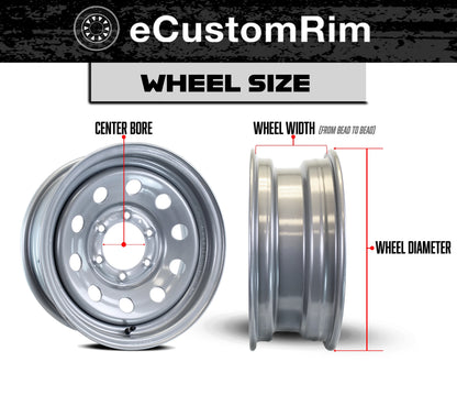 eCustomrim Aluminum Trailer Wheel 15X6 15" A1411 Style 6 Lug On 5.5" Center Rim