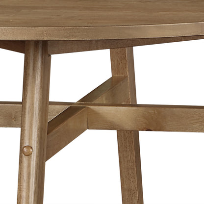 Mainstays 44inch Solid Wood Round Dining Table, Walnut