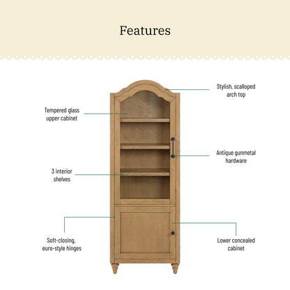 The Pioneer Woman Dining Hutch Cabinet, Medium Brown Finish