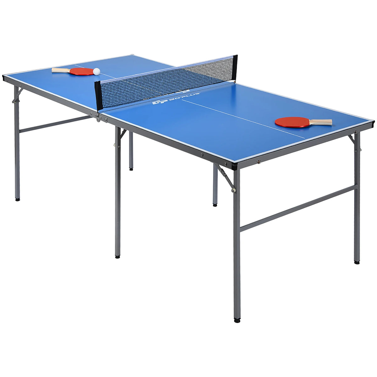 Goplus 6’x3’ Portable Tennis Ping Pong Folding Table w/Accessories Indoor Outdoor Game